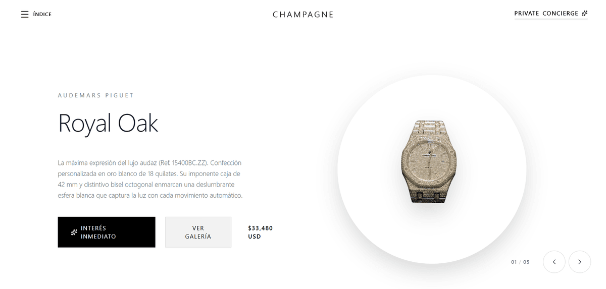 Tienda online e-commerce para Champagne Jeweler