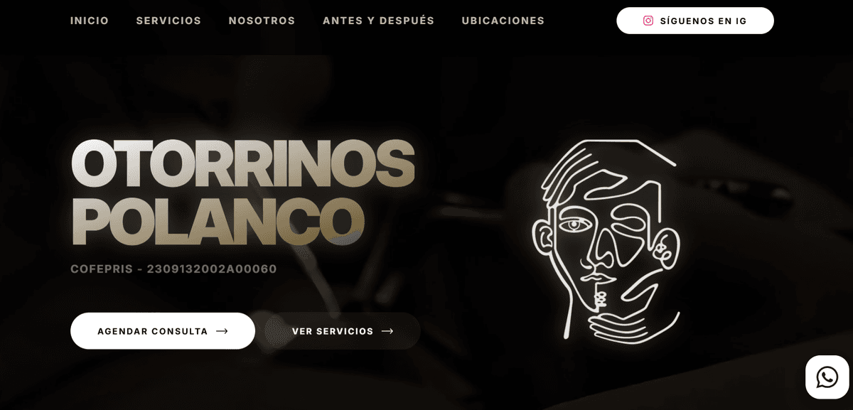 Plataforma médica premium para Otorrinos Polanco